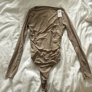 Tan Long Sleeve Bodysuit